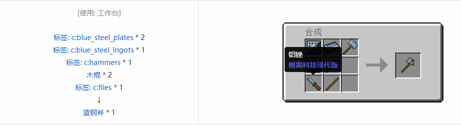 我的世界格雷科技现代版工具合成表大全