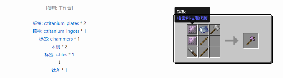 我的世界格雷科技现代版工具合成表大全