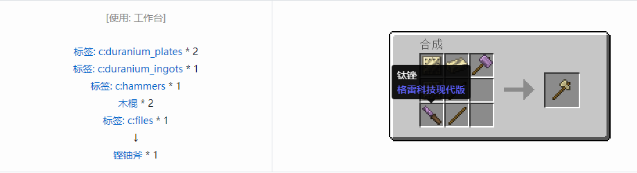 我的世界格雷科技现代版工具合成表大全