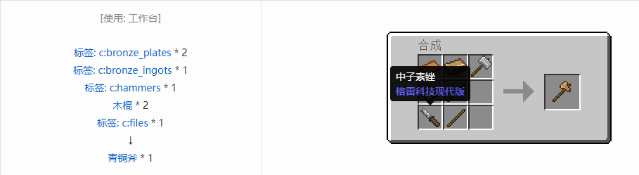 我的世界格雷科技现代版工具合成表大全