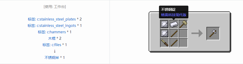 我的世界格雷科技现代版工具合成表大全