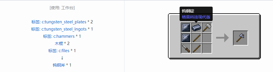 我的世界格雷科技现代版工具合成表大全