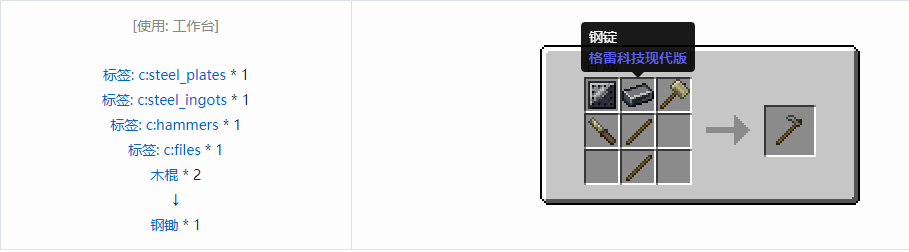 我的世界格雷科技现代版工具合成表大全