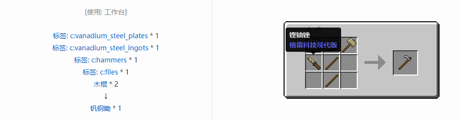 我的世界格雷科技现代版工具合成表大全