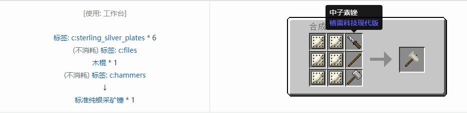我的世界格雷科技现代版工具合成表大全