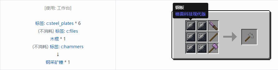 我的世界格雷科技现代版工具合成表大全