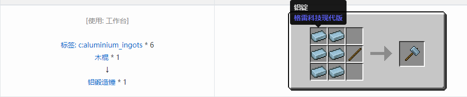 我的世界格雷科技现代版工具合成表大全