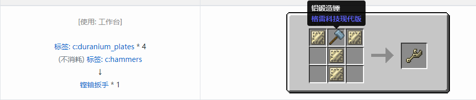 我的世界格雷科技现代版工具合成表大全