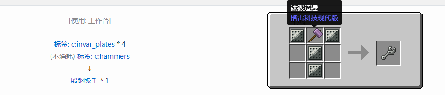 我的世界格雷科技现代版工具合成表大全