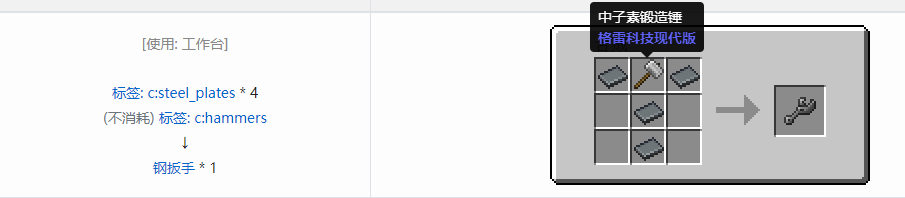 我的世界格雷科技现代版工具合成表大全