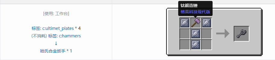 我的世界格雷科技现代版工具合成表大全