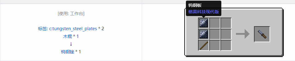 我的世界格雷科技现代版工具合成表大全