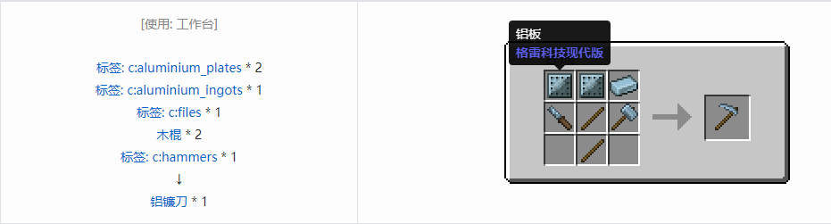 我的世界格雷科技现代版工具合成表大全