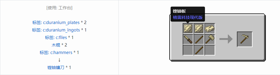 我的世界格雷科技现代版工具合成表大全