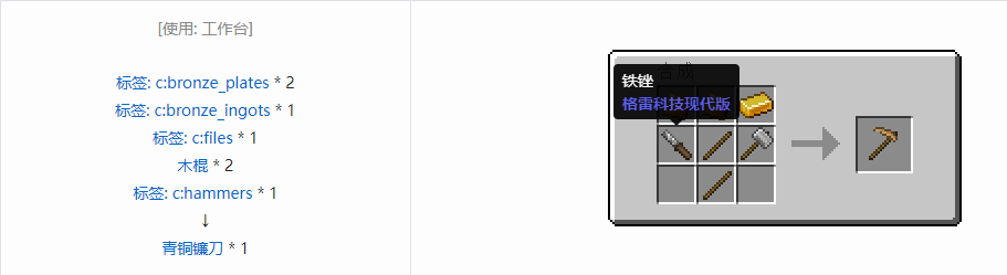 我的世界格雷科技现代版工具合成表大全
