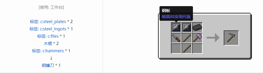 我的世界格雷科技现代版工具合成表大全