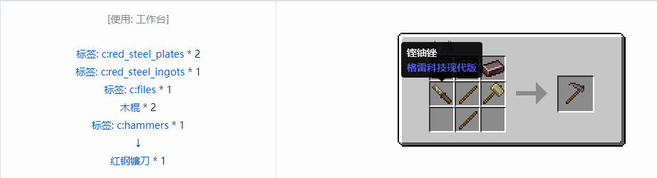 我的世界格雷科技现代版工具合成表大全