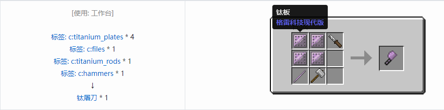 我的世界格雷科技现代版工具合成表大全