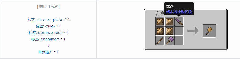 我的世界格雷科技现代版工具合成表大全