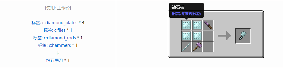 我的世界格雷科技现代版工具合成表大全
