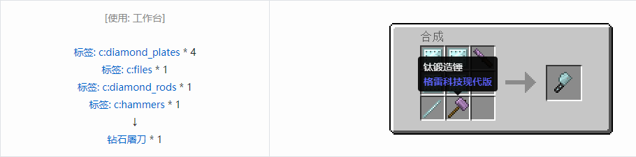 我的世界格雷科技现代版工具合成表大全