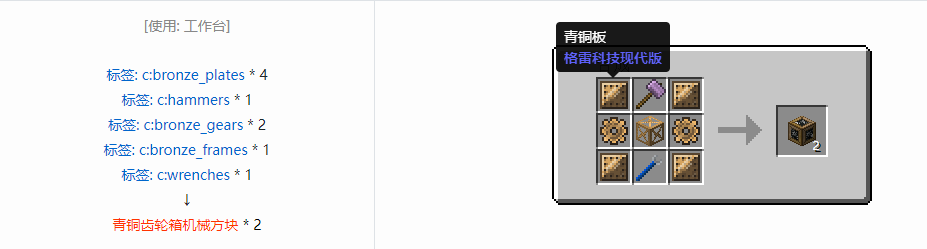 我的世界格雷科技现代版方块合成表大全