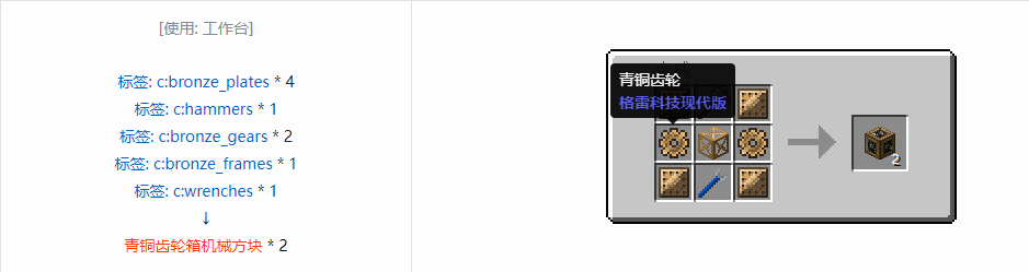 我的世界格雷科技现代版方块合成表大全