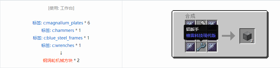 我的世界格雷科技现代版方块合成表大全