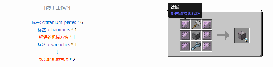 我的世界格雷科技现代版方块合成表大全