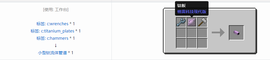 我的世界格雷科技现代版流体管道合成表大全