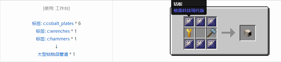 我的世界格雷科技现代版物品管道合成表大全