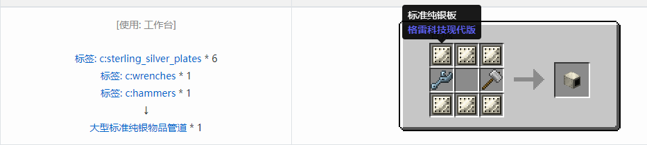 我的世界格雷科技现代版物品管道合成表大全