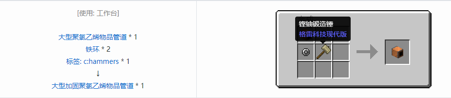我的世界格雷科技现代版物品管道合成表大全