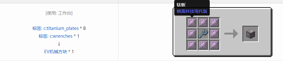 我的世界格雷科技现代版方块合成表大全