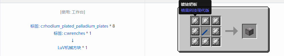 我的世界格雷科技现代版方块合成表大全