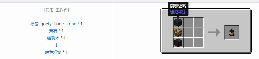 我的世界诡厄巫法装饰方块合成表大全