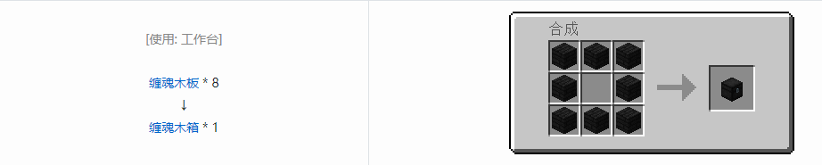 我的世界诡厄巫法缠魂木装饰方块合成表大全