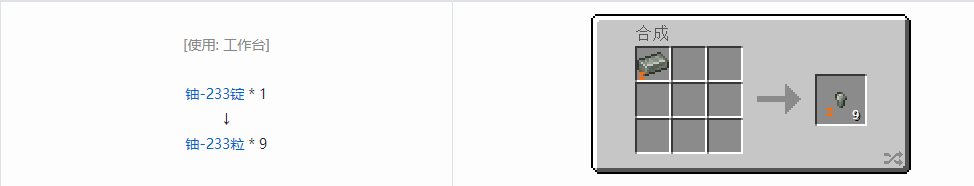 我的世界HBM的核科技模组粒合成表大全