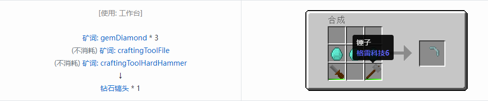 我的世界格雷科技社区版部件合成表大全