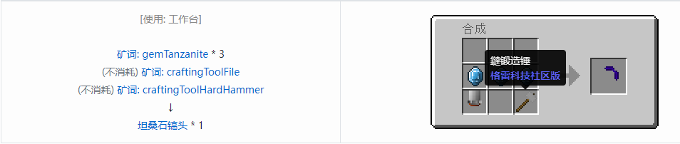 我的世界格雷科技社区版部件合成表大全