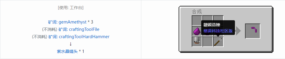 我的世界格雷科技社区版部件合成表大全