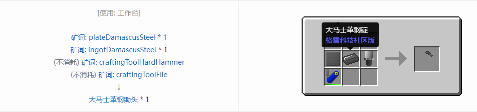 我的世界格雷科技社区版部件合成表大全
