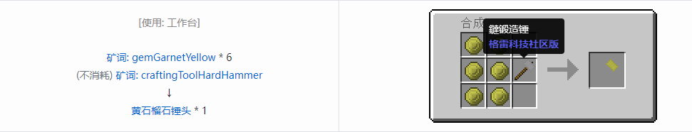 我的世界格雷科技社区版部件合成表大全