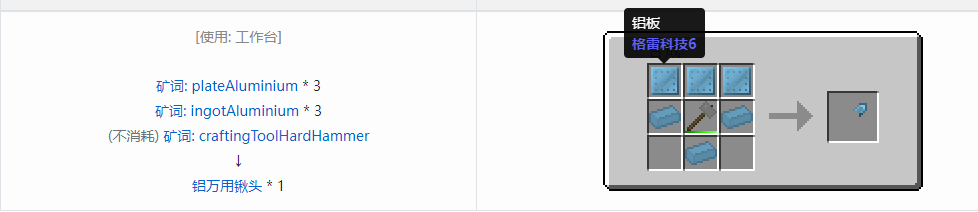 我的世界格雷科技社区版部件合成表大全