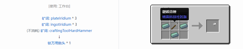 我的世界格雷科技社区版万用铲头合成表大全