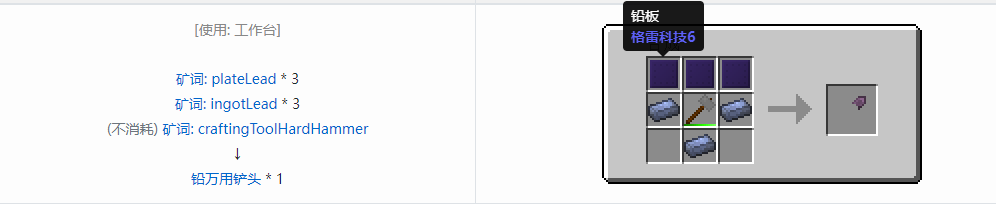 我的世界格雷科技社区版部件合成表大全