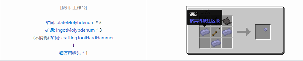 我的世界格雷科技社区版部件合成表大全