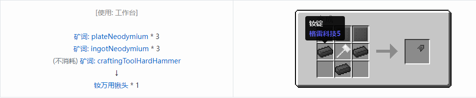 我的世界格雷科技社区版部件合成表大全