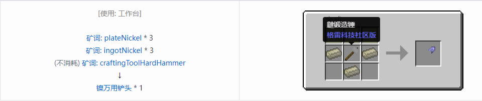 我的世界格雷科技社区版部件合成表大全