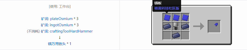 我的世界格雷科技社区版部件合成表大全